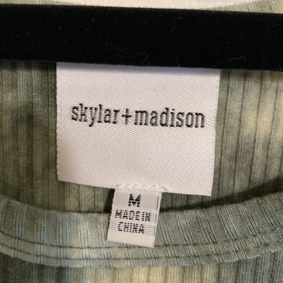 Skylar + Madison Tie Dye Ribbed Sleeveless Tee rouched sides  adjustable ties M - Picture 2 of 6